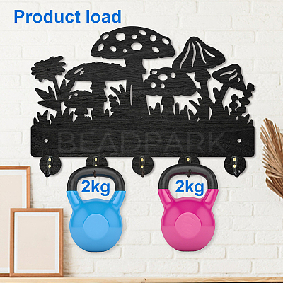 Wood & Iron Wall Mounted Hangers HJEW-WH0055-094-1