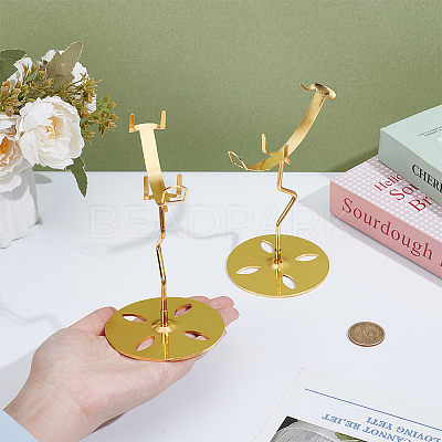 Zinc Alloy Crystal Rock Display Easels ODIS-WH0038-297G-1