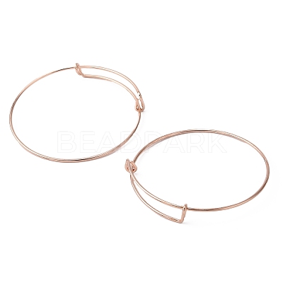 Adjustable Iron Expandable Bangle Making LS-BJEW-R038-RG-1