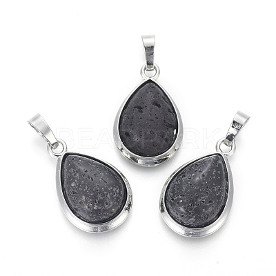 Natural Lava Rock Pendants G-L512-C12-1