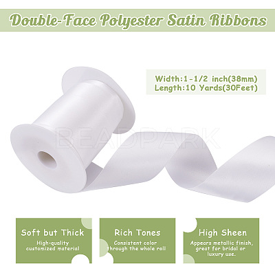 10 Yards Double-Face Polyester Satin Ribbons SRIB-TA0001-15A-1