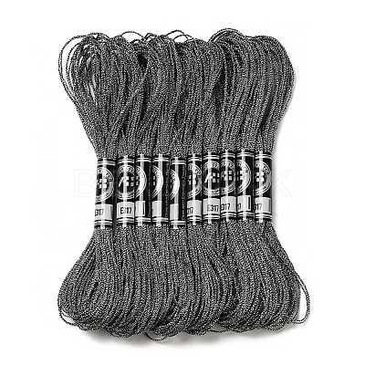 10 Skeins 12-Ply Metallic Polyester Embroidery Floss OCOR-Q057-A09-1