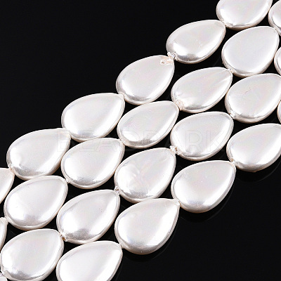 Electroplate Natural Freshwater Shell Beads Strands SHEL-R049-026A-1