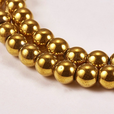 Electroplate Non-magnetic Synthetic Hematite Beads Strands X-G-J169A-6mm-04-1