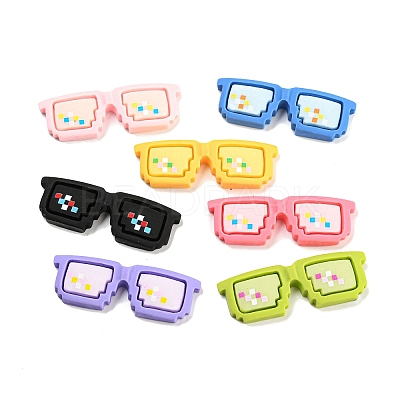 Opaque Resin Eyeglasses Cabochons RESI-H151-02-1
