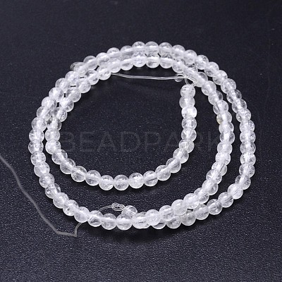 Natural Quartz Crystal Round Beads Strands G-J303-01-8mm-1