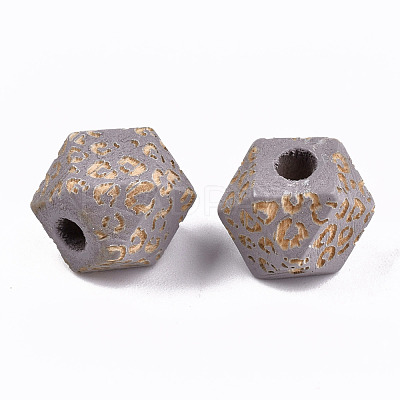 Painted Natural Wood Beads WOOD-T021-51A-05-1