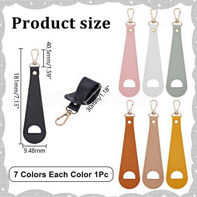 7Pcs 7 Colors PU Leather Hat Clip AJEW-AR0004-86-1
