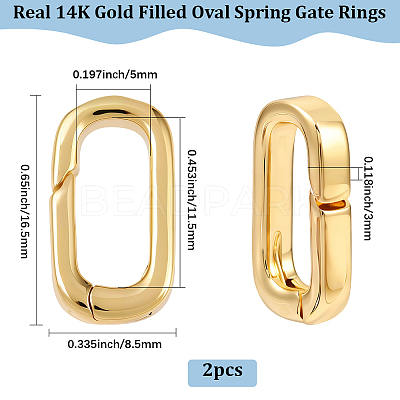 2Pcs Brass Spring Gate Rings FIND-BBC0004-41B-1