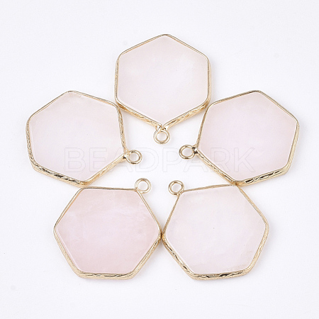 Natural Rose Quartz Pendants G-S344-89H-1