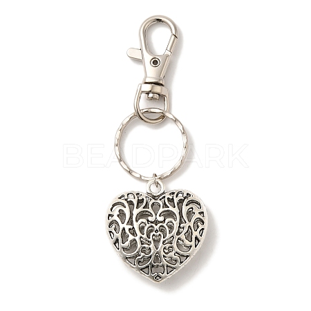 Valentines Day Gifts Tibetan Style Heart Keychain KEYC-JKC0009-25-1