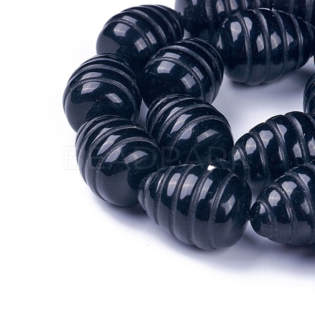 Natural Black Onyx Beads Strands G-G263-M4-06-1