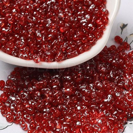 Spray Painted Glass Seed Beads SEED-F005-06A-05-1