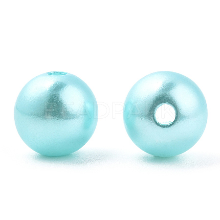 Spray Painted ABS Plastic Imitation Pearl Beads OACR-T015-05C-08-1