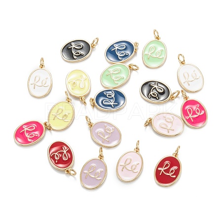 Brass Enamel Pendants KK-G399-09-1