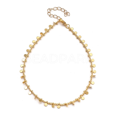 Brass Curb Chain Anklets AJEW-AN00290-1