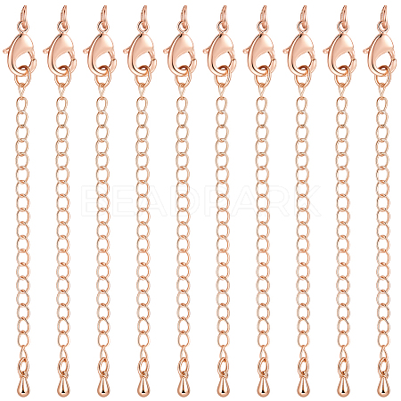 20Pcs Long-Lasting Plated Brass Chain Extender KK-BBC0023-26RG-1