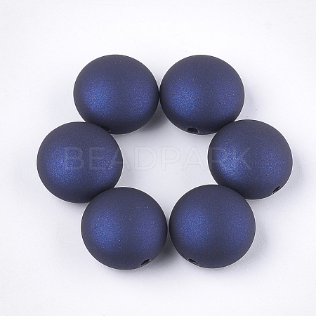 Rubberized Style Acrylic Beads MACR-T026-05A-1