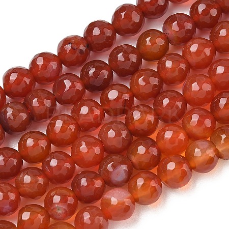 Dyed & Heated Natural Agate Beads Strands G-P539-D01-09-1