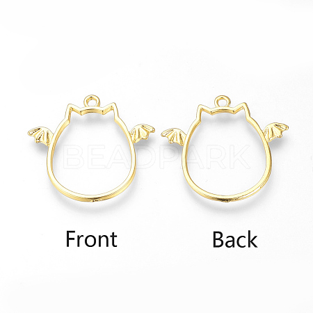 Alloy Open Back Bezel Pendants PALLOY-R098-32G-1