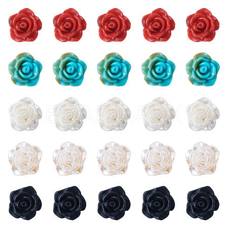 40Pcs 5 Colors 1-Hole Plastic Buttons FIND-TA0008-23-1