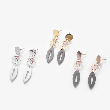 (Jewelry Parties Factory Sale)304 Stainless Steel Dangle Stud Earrings EJEW-F204-05-1