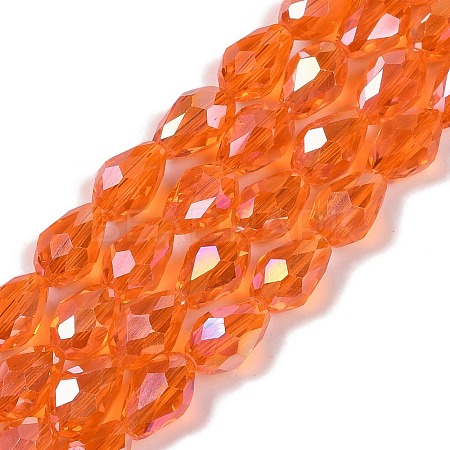 Transparent Electroplate Glass Beads Strands EGLA-N013-T10mm-B09-1