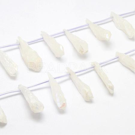 Electroplated Natural Quartz Crystal Beads Strands G-G890-A-01-1