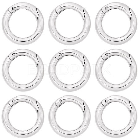 12Pcs Brass Spring Gate Rings KK-SC0008-03P-1