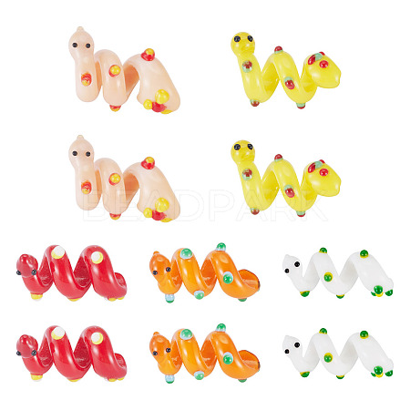 10Pcs 5 Colors Handmade Lampwork Enamel Beads LAMP-TA0002-48B-1