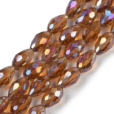 Transparent Electroplate Glass Beads Strands EGLA-N013-T10mm-B16-1