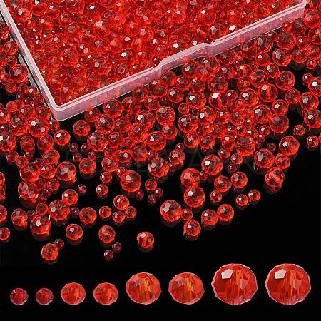 8 Strands 4 Style Transparent Glass Beads Strands EGLA-YW0003-11A-1