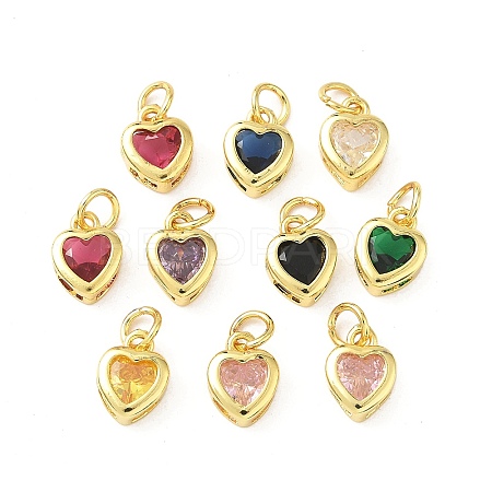 Brass with Cubic Zirconia Pendants KK-I381-04G-1