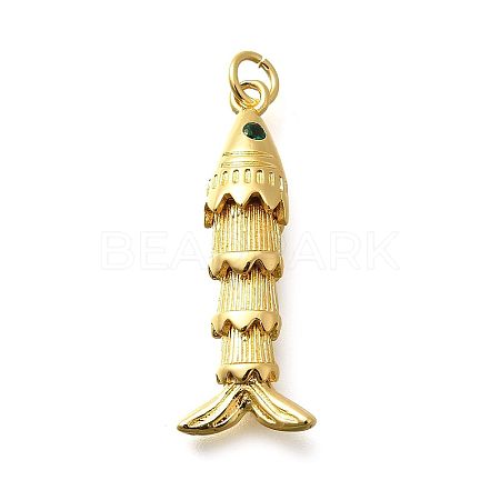 Brass Micro Pave Cubic Zirconia Pendants KK-R217-01G-09-1