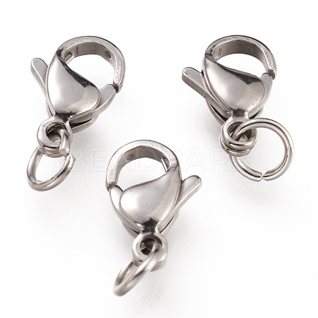 Tarnish Resistant 304 Stainless Steel Lobster Claw Clasps X-STAS-G240-01C-P-1