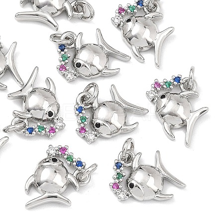 SHEGRACE Brass Colorful Cubic Zirconia Charms XGRQ3P154-591P-1