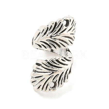 Tibetan Style Alloy Leaf Connector Charms FIND-M011-22AS-1