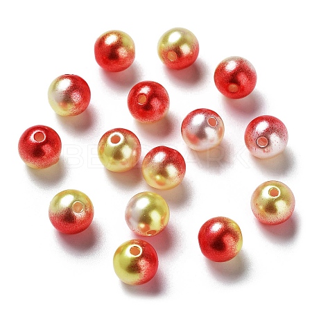 Rainbow ABS Plastic Imitation Pearl Beads OACR-Q174-4mm-15-1