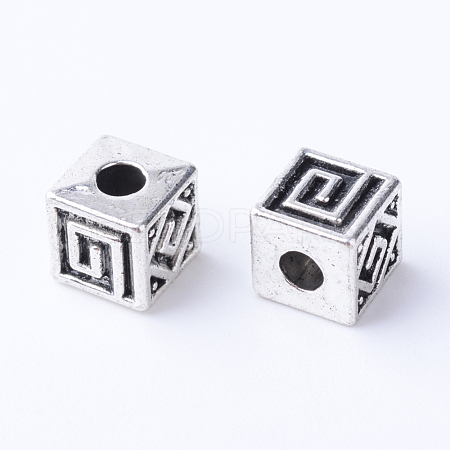 Tibetan Style Alloy Spacer Beads X-TIBE-Q063-77AS-RS-1