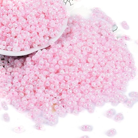 Opaque Colours Luster Glass Seed Beads SEED-K010-04G-1