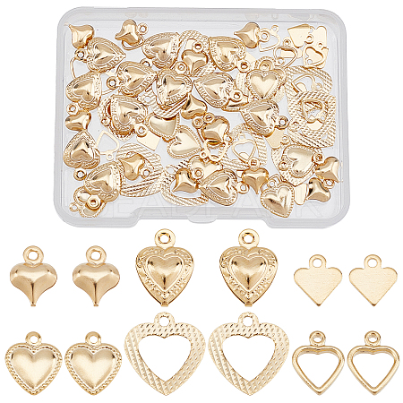 SUPERFINDINGS 72Pcs 6 Style Brass Charms KK-FH0004-19-1