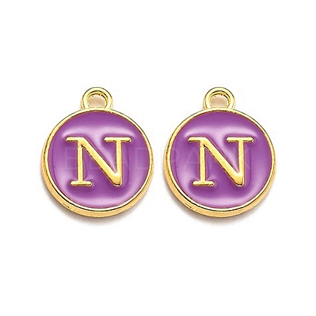 Golden Plated Alloy Enamel Charms LS-ENAM-Q437-12N-1
