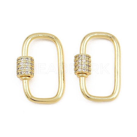 Brass Micro Pave Cubic Zirconia Screw Carabiner Lock Charms FIND-WH0518-96A-G-1