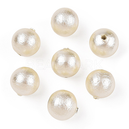 Compressed Cotton Pearl Beads WOVE-S114-8mm-10-1