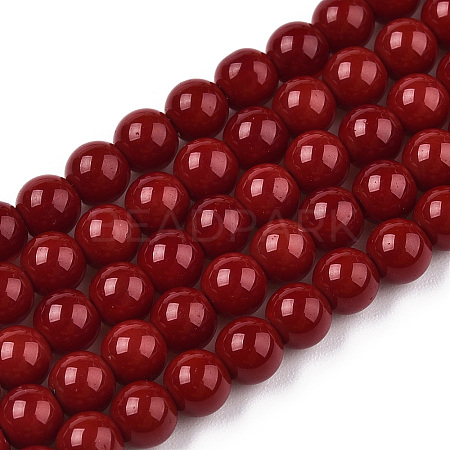 Opaque Solid Color Glass Beads Strands GLAA-T032-P4mm-05-1