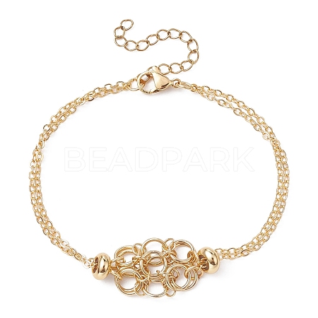 Brass Macrame Pouch Braided Gemstone Holder Bracelet Making BJEW-JB09645-01-1