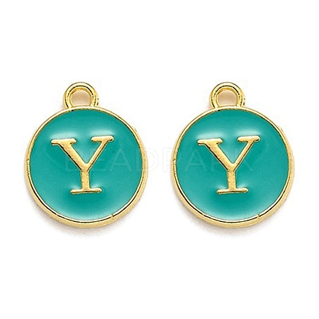 Golden Plated Alloy Enamel Charms X-ENAM-Q437-15Y-1