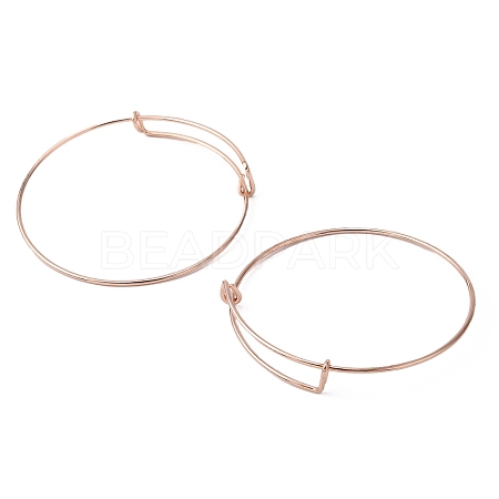Adjustable Iron Expandable Bangle Making LS-BJEW-R038-RG-1