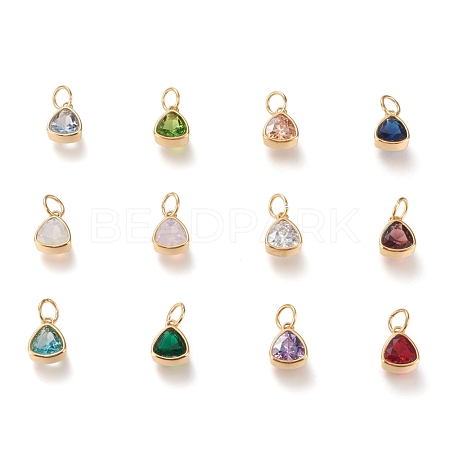 PVD Vacuum Plating 304 Stainless Steel Cubic Zirconia Pendant ZIRC-P080-A-1