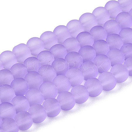 Baking Paint Transparent Glass Bead Strands GLAA-S031-4mm-25-1
